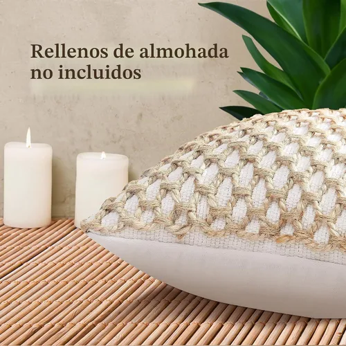 Vista 2 de Boho Living Jada - 2 fundas de almohada decorativas, relleno de almohada no incluido, diseño tejido de primera calidad, decoración de sala de estar