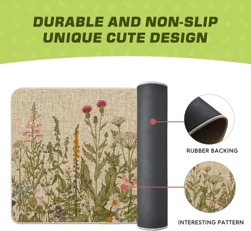 Vista 6 de Artoid Mode Wildflower - Tapete floral de primavera, decoración del hogar, diseño de flores y verano, tapete de bajo perfil, tapete para puerta