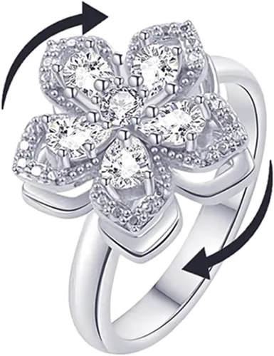 Vista 11 de Sunflower Ring Spinning Fidget Rings for Anxiety Open Adjustable Spinner Sun Ring Creative Relieving Stress Rotating Jewelry