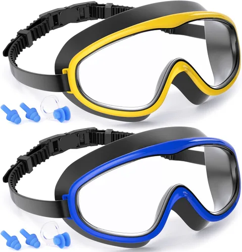 Vista 9 de COOLOO Kids Swim Goggles for Age 3-15, 2 Pack Kids Goggles for Swimming