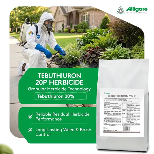 Vista 2 de Alligare Tebuthiuron 20P herbicida para pastizales, pastos y hábitats de vida silvestre - Mata cepillo antes y después de la aparición - Control