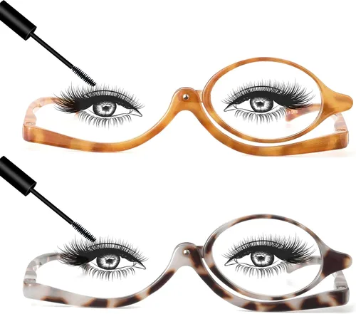 Vista 8 de JM 2 pares de anteojos de lectura de maquillaje con aumento abatible para mujeres +1.0