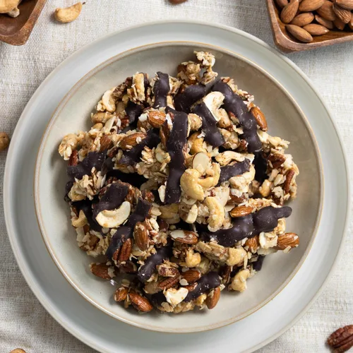 Vista 7 de Inno Foods - Racimos de nueces de chocolate oscuro, sin gluten, sin OMG, paquete de 3, 16 onzas cada uno