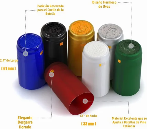 Vista 3 de Cápsulas termorretráctiles de PVC, 120 unidades de fundas retráctiles de vino negro mate, tapas transparentes para botellas de corchos, cápsulas
