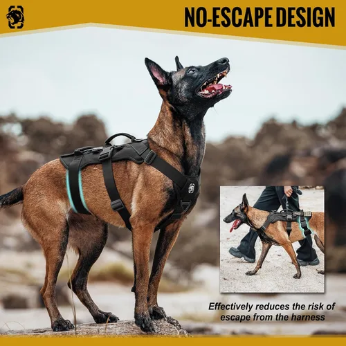 Vista 6 de OneTigris Arnés para perro a prueba de escape, arnés para perro sin tirones con asas, arnés táctico multiusos para perros grandes, uso diario