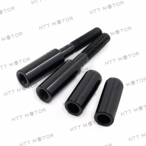 Vista 2 de MT387-001 - Kit de extensiones de espejo negro de 2 pulgadas compatible con Harley Softail Sportster Dyna Touring