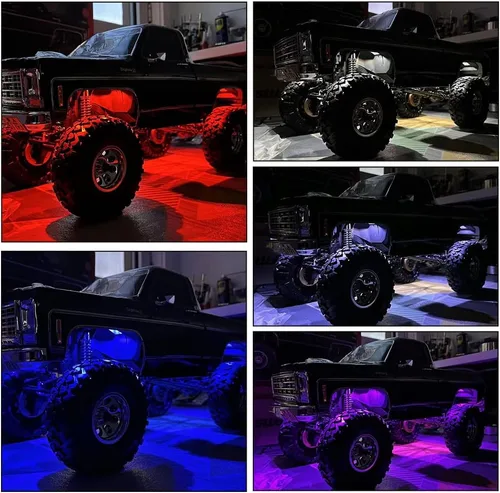 Vista 4 de GLOBACT Kit de luz de chasis RC 8 modos de luz, 8 cuentas de lámpara para 1/10 TRX4/Bronco/1979 RC Crawler Accesorios