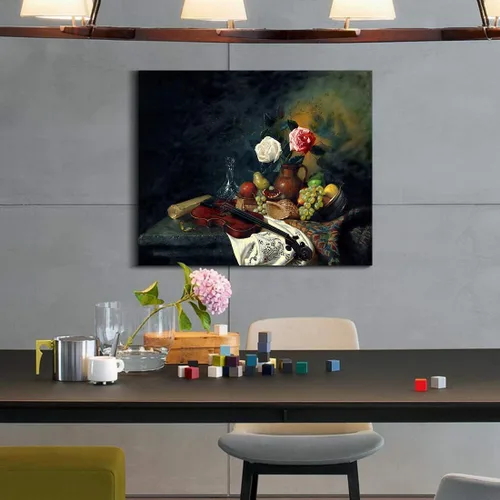 Vista 35 de Denozer - Arte de pared para cocina, lienzo, obras de arte de frutas, uvas, botellas de vino, alimentos, pintura en lienzo para comedor, decoración