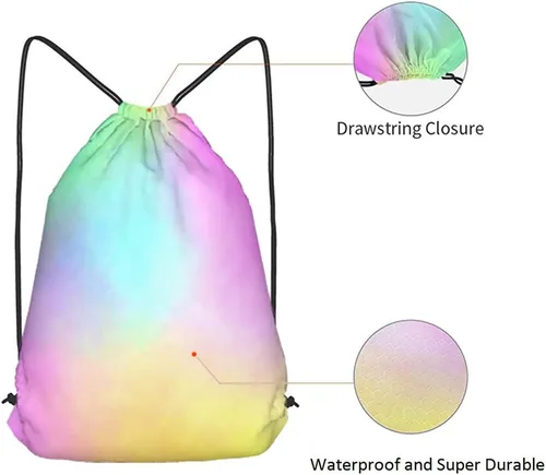 Vista 5 de Beabes Acuarela Unicornio Cordón Bolsas Mochila Gimnasio Saco, Multi-a70, Mochilas de viaje