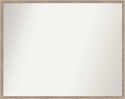 Vista 23 de Amanti Art Espejo de baño blanco para sobre el fregadero, 24 x 27 pulgadas, espejo de tocador rectangular con cuña de madera dura, marco de madera