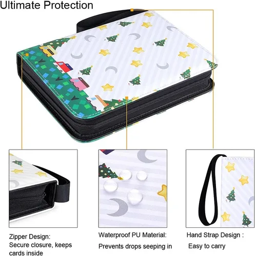 Vista 4 de kitguard Carpeta de 300 bolsillos compatible con tarjetas Amiibo de tamaño pequeño, leyenda de Zelda Breath of The Wild Cards, caja de transporte