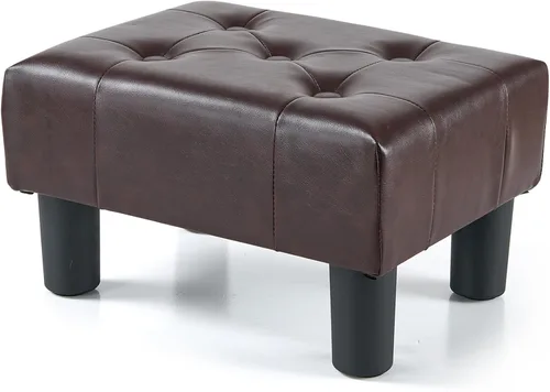 Vista 30 de BRIAN & DANY Taburete pequeño para pies, taburetes de lino con patas, reposapiés pequeño estable para sala de estar, beige
