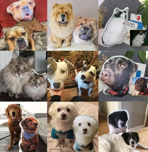 Vista 4 de Seamaid Almohadas personalizadas con imagen, almohada personalizada para fotos de mascotas para amantes de perros y gatos, regalos de fotos