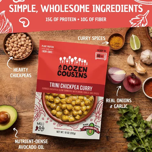 Vista 3 de A Dozen Cousins Comidas listas para comer, veganas y sin OMG granos sazonados hechos con aceite de aguacate
