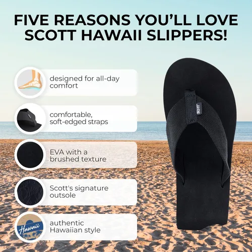 Vista 2 de Scott Hawaii Wahine - Pantuflas de cuña con plataforma de ancho estrecho sin marcas con correas de nailon duraderas para mujer