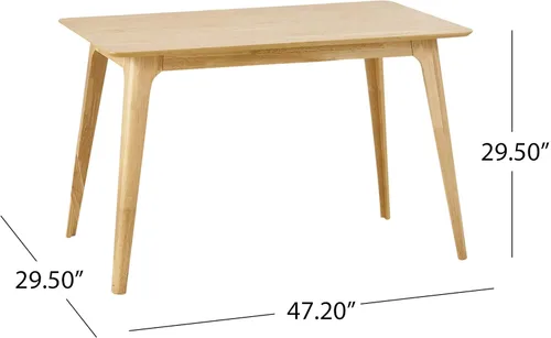 Vista 3 de Christopher Knight Home Kwame - Juego de comedor rectangular de 50 pulgadas, juego de 5 piezas, roble natural y beige claro