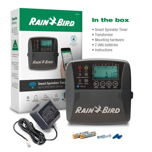 Vista 8 de Rain Bird ST8I-2.0 Temporizador/Controlador de Sistema de Aspersión/Riego WiFi Inteligente para Interiores, Certificado WaterSense, 8