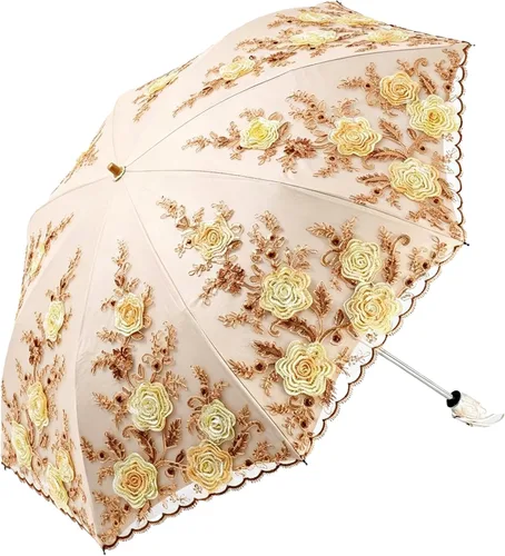 Vista 34 de Honeystore - Parasoles de encaje de flores para fiesta de boda, paraguas nupcial de encaje 01Negro