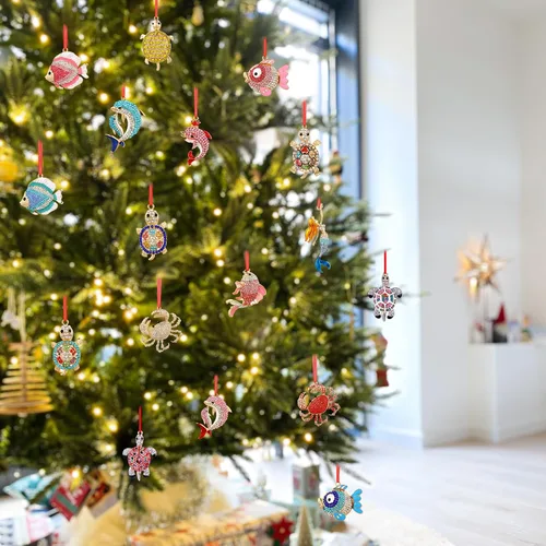 Vista 7 de SICOHOME Adornos de sirena de Navidad, adornos de sirena para árbol de Navidad, decoración de árbol de Navidad de metal con diamantes de imitación