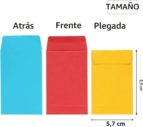 Vista 2 de 100 Piezas Sobres Coloridos Pequeños para Monedas Sobres Autoadhesivos para Semillas Sobres Mini Piezas Paquetes de Almacenamiento de Artículos