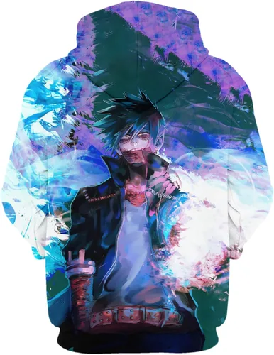 Vista 2 de EMENAR Sudadera con capucha de anime para hombre, estampado 3D, disfraz de cómics para cosplay
