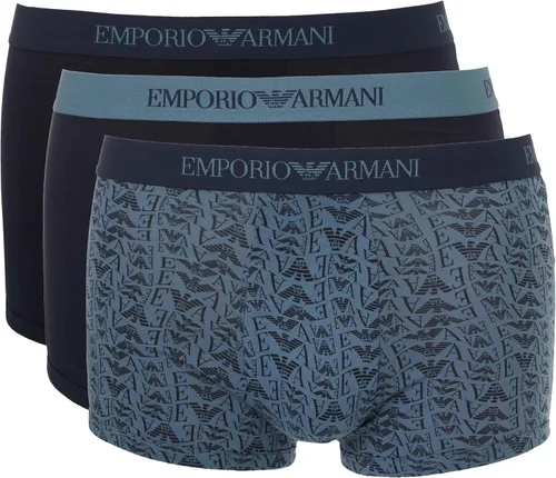Vista 4 de Emporio Armani Troncos de algodón, paquete de 3 Negro/Blanco/Rojo