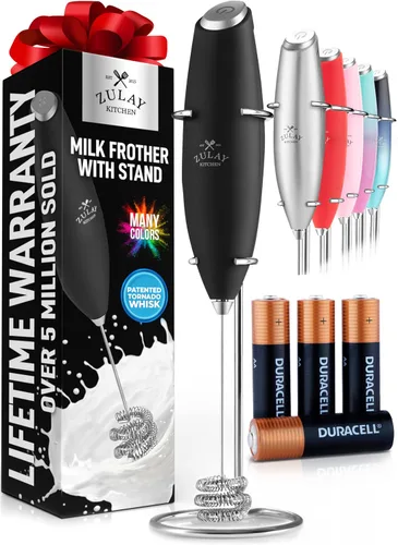 Vista 41 de Zulay Milk Boss Espumador de leche potente manual, hace espuma para latte, batidor para mezclar bebidas, café, miniespumador para capuchino, frappé
