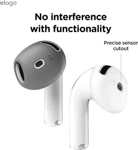 Vista 6 de elago 2 pares de fundas para AirPods 4 almohadillas diseñadas para AirPods 4, [cabe en la funda] funda de silicona antideslizante, antiarañazos