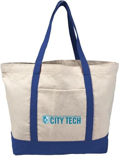 Vista 124 de Campus Lab Bolsa de lona con logotipo primario colegiado con bolsillo externo, bolsa de hombro reutilizable para ir de compras, playa Águilas A&m