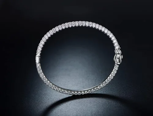 Vista 7 de Barzel Pulsera de eternidad chapada en oro de 18 quilates