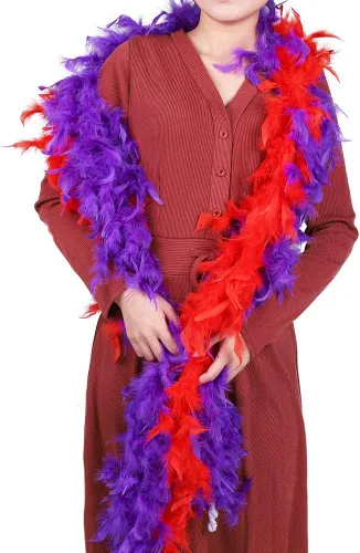 Vista 5 de Max Fun 6 Boas coloridas de plumas para fiesta, a granel para mujeres y niñas, 6.56 pies para decoraciones de fiesta de Mardi Gras, disfraces