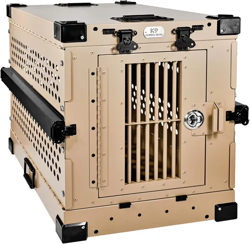 Vista 14 de K9 Kennel Boss - Jaula para Perros de Aluminio Resistente con Recubrimiento en Polvo Completamente Plegable - Pequeña (Negro)