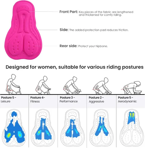 Vista 2 de Sportneer Women Padded Bike Shorts - Bicycle Cycling Shorts for Womens Biking 4D Gel Padding for Mountain Bike and Road Bike