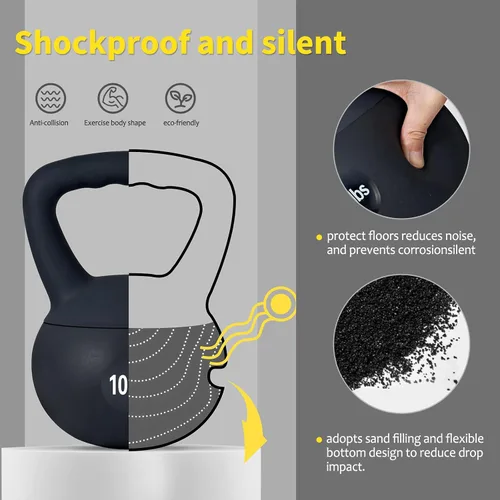 Vista 7 de DlandHome Pesas rusas para entrenamiento de fuerza, ideal para entrenamiento de cuerpo completo y entrenamiento de fuerza, mango de fácil agarre