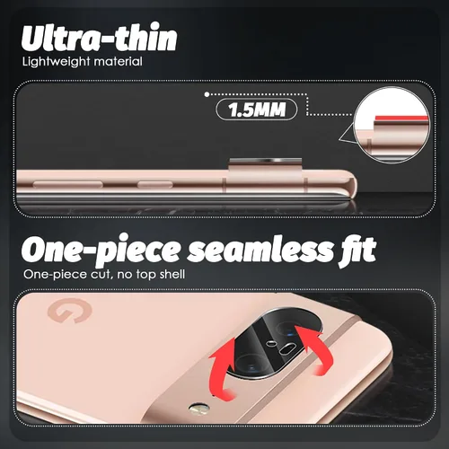 Vista 5 de Orzero Paquete de 3 protectores de pantalla de vidrio templado compatibles con Google Pixel 8, bordes de arco 2.5D, 9H, alta definición
