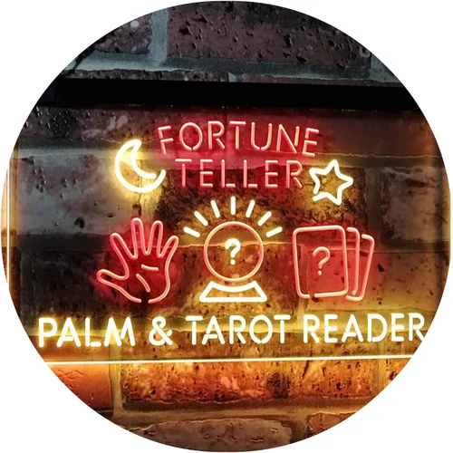 Vista 14 de Fortune Teller Palm Tarot Reader - Letrero de neón LED de doble color, azul y rojo, 24 x 16 pulgadas st6s64-i3118-br