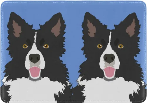 Vista 2 de My Daily - Funda protectora para pasaporte de piel con diseño de perro lindo, perro 4, Cartera delgada