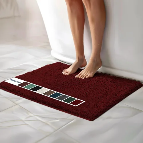 Vista 51 de Muddy Mat Alfombras de Baño de Chenilla de Microfibra de Secado Rápido Antideslizantes Lavables, Extra Gruesas, Suaves y Altamente Absorbentes Gris