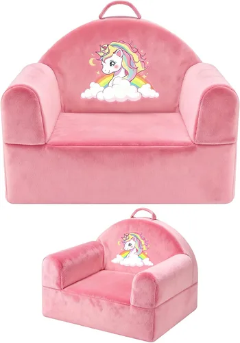 Vista 11 de Sofá cama de dinosaurio para niños con funda extraíble lavable y respaldo de cinta mágica - Silla plegable para niños pequeños, cómodos muebles
