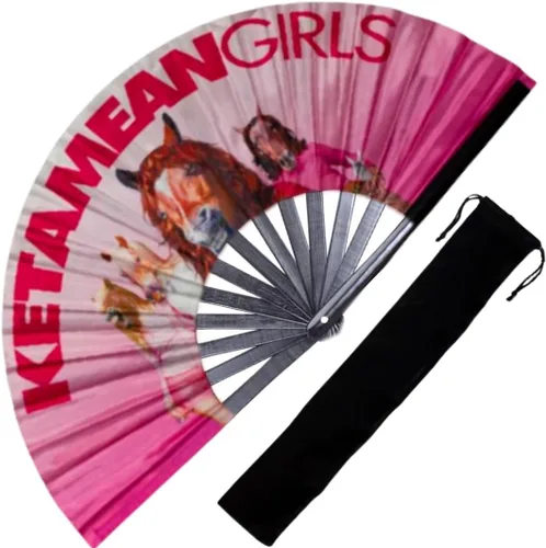 Vista 5 de Ventilador de mano decorativo para rave, grandes abanicos plegables para festivales, Drag Queen y Burlesque, bonitos accesorios holográficos