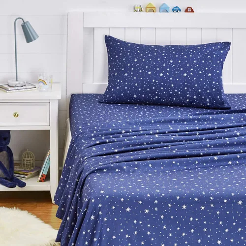 Vista 27 de Amazon Basics Juego de sábanas para niños de microfibra ligera, suave y fácil de lavar, 3 piezas, tamaño Twin, Aqua brillante, diseño sólido