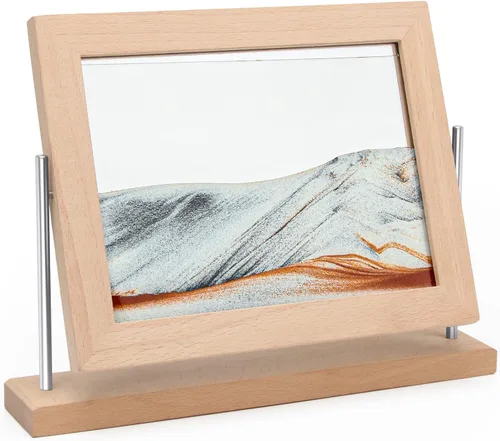 Vista 9 de Coitak Imagen de arte de arena móvil, imagen dinámica de arena, arte de arena móvil de escritorio para decoración del hogar y oficina (oro rosa)