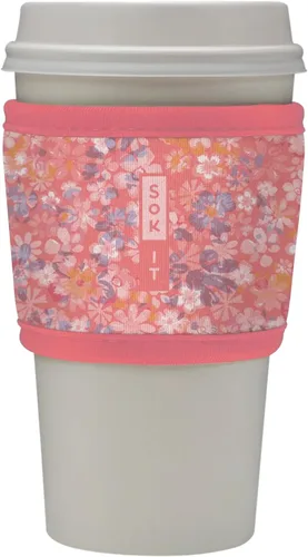 Vista 186 de Sok It HotSok Coffee & Tea - Funda de neopreno con aislamiento reutilizable (floral abstracto)