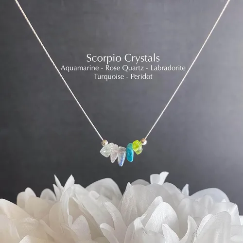 Vista 6 de Gargantilla de piedra natural con signo del zodiaco para mujer, collar de cristales crudos del zodiaco, horóscopo, piedras preciosas curativas