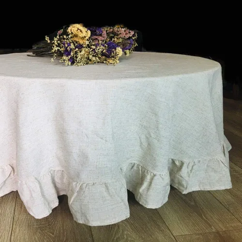 Vista 7 de Sandweek Mantel rectangular de lino con borlas, mantel pequeño de tela de algodón pesada, a prueba de polvo, para cocina y comedor