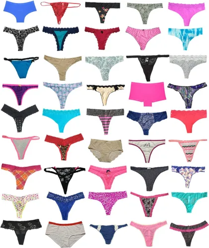 Vista 5 de Ropa interior para mujer, paquete de 8 unidades, variedad de tangas con espalda en T Tanga
