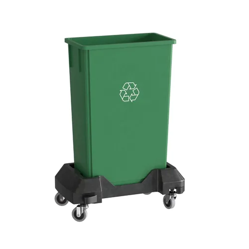 Vista 20 de Bote de basura Slim Jim negro de 23 galones con carrito