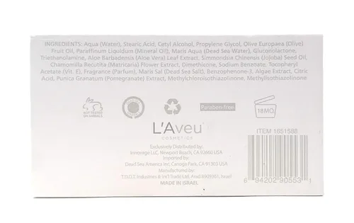 Vista 4 de L'Aveu Crema hidratante de día – Hidratante facial antienvejecimiento con sal del mar muerto y agua – Fórmula de belleza hidratante natural para una