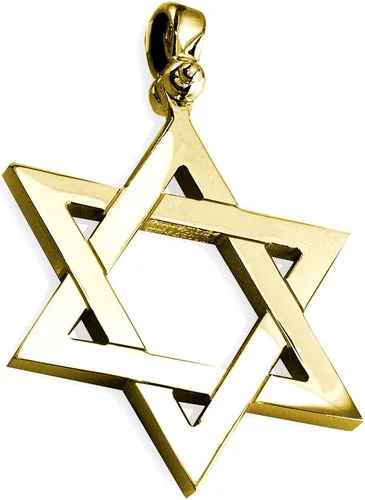 Vista 2 de Charm de estrella judía de David extra grande para hombre en oro amarillo de 18 quilates, Metal