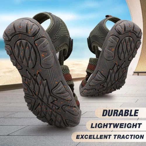 Vista 5 de UOVO Boys Girls Sandals Kids Summer Sandals Toddler Little Boys Closed Toe Athletic Hiking Outdoor Sport Sandals Size 6.5 Toddler to 3.5